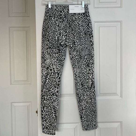 🥤 Frame Le High Skinny High Rise Skinny Noir Multi Animal Print Jean 24 NWT - Picture 8 of 15